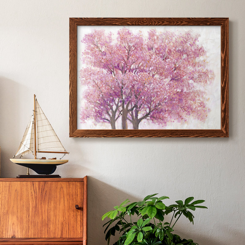«Pink Cherry Blossom Tree I», reproduction sur toile, Érable, H 18 po x l 26 po x P 1,5 po