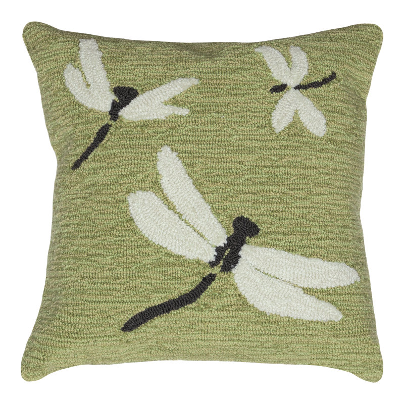  Dragonfly Square Pillow Cover & Insert, Green