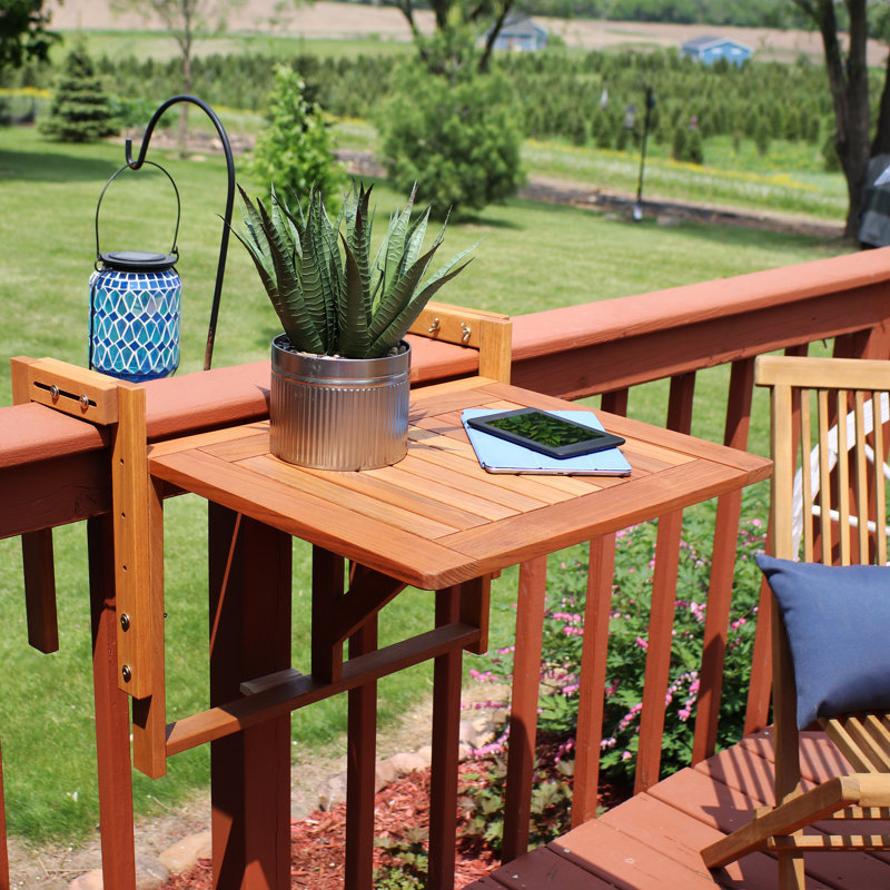 Table de balcon pliante en bois Meranti