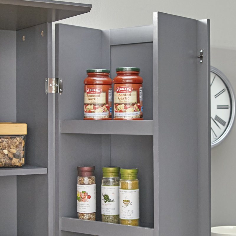 Davares 71.25'' Kitchen Pantry, Charcoal