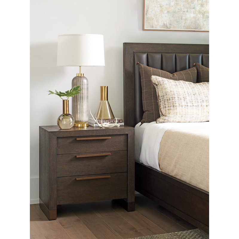 Park City 30" Brown Solid Wood 3-Drawer Nightstand