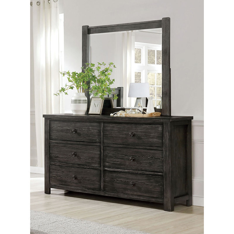 Commode double 6 tiroirs avec miroir Chemane