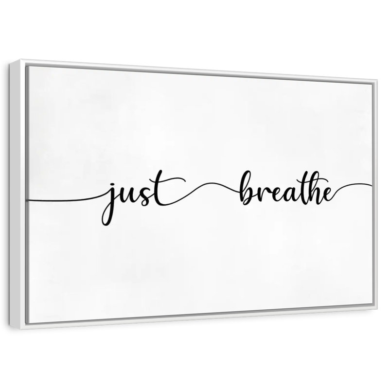 Zen vient de respirer, 46 po x 31 po, Cadre flottant blanc