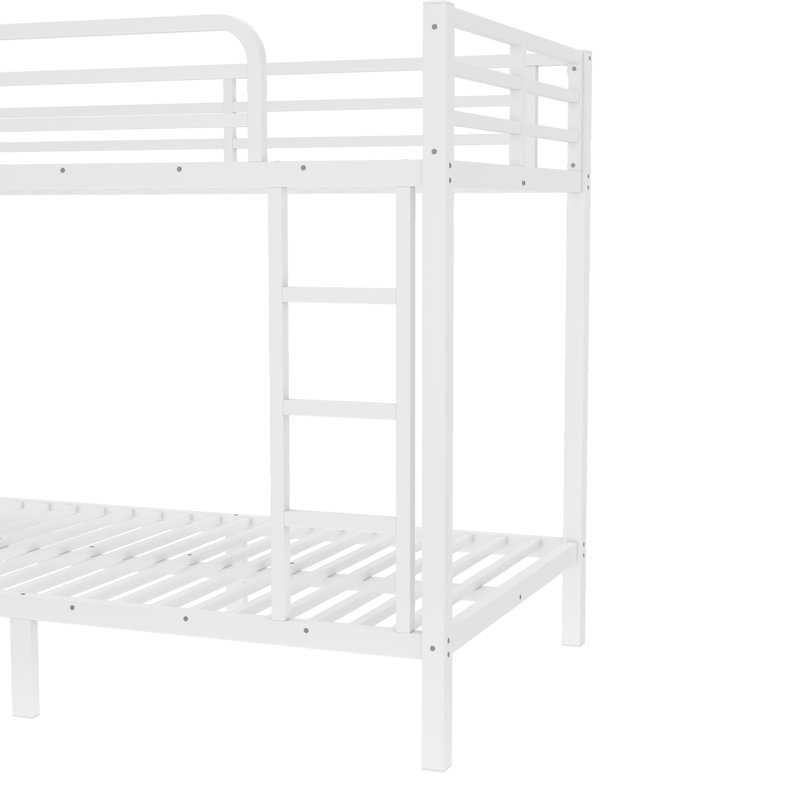 Metal Twin XL Over Twin XL Bunk Bed For Teens And Adults,Space-Saving/Noise Reduced/No Box Spring Needed,White, Off White