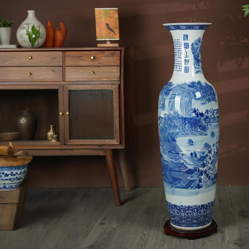 78.74"A decorative vase made in Jingdezhen and featuring ancient painted patterns drawn by hand
