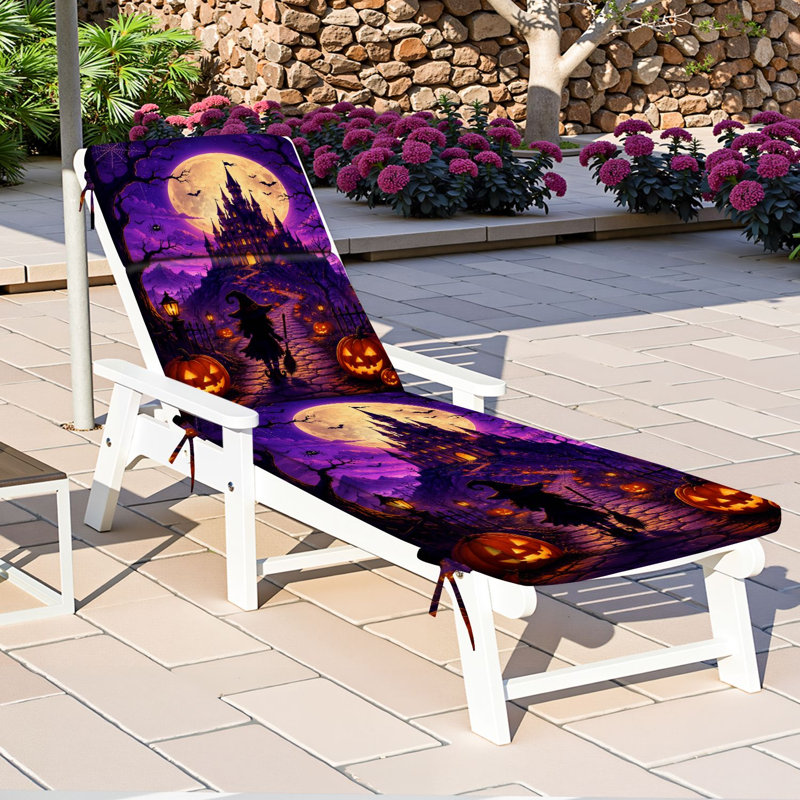 Coussin de patio intérieur d'extérieur de 3 po Peenoke Castle Haunted Castle Full Moon Halloween Decorations