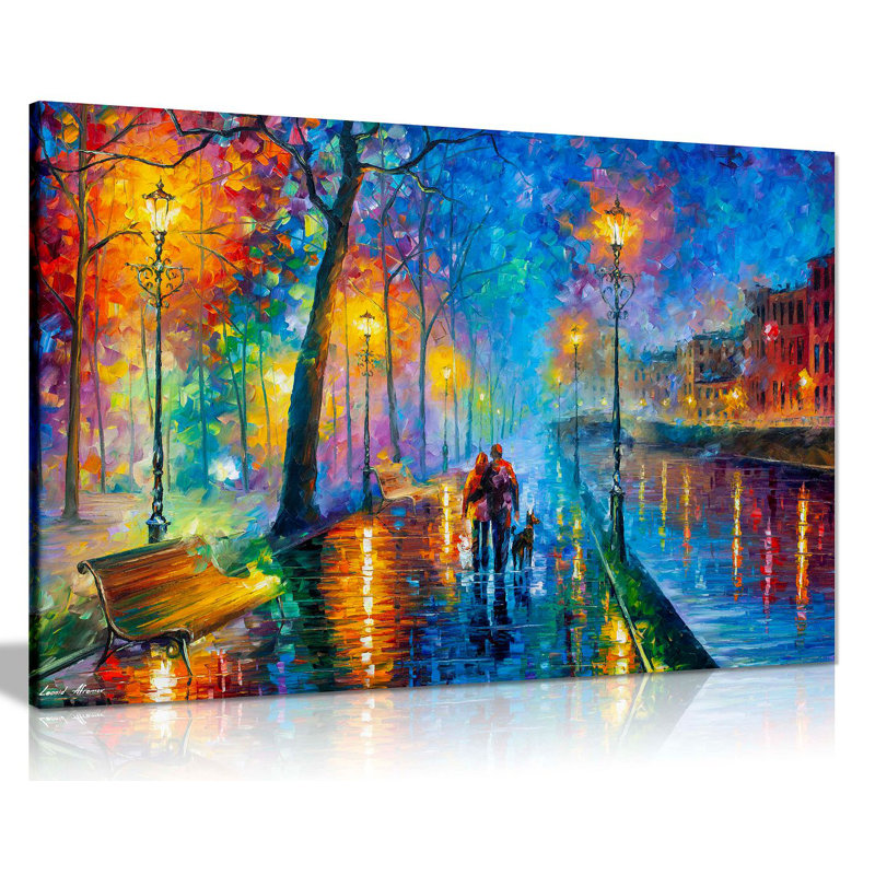 Melody Of The Night by Leonid Afremov - Wrapped Canvas Painting, 20cm H x 31cm W
