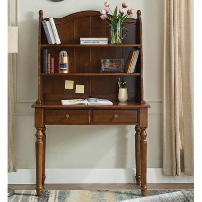 Bureau pratique avec 2 tiroirs et bibliothèque