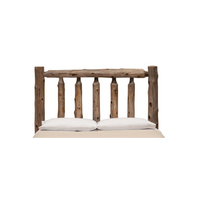 Fireside Lodge Cedar Log Traditional Headboard - Queen - Weathered