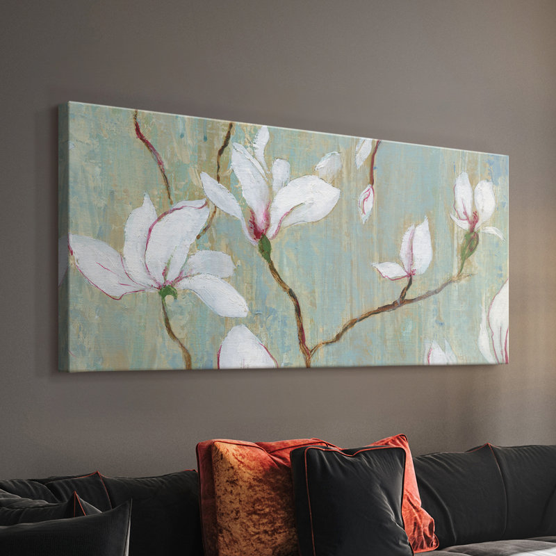 Dogwood Morning II - Toile tendue avec châssis - Prêt à accrocher, H 16 po x l 32 po