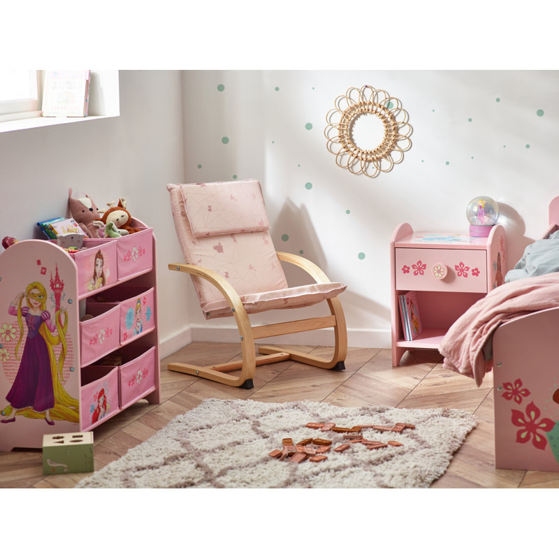 Disney Princess Kids Armchair, Made from Birch Veneer Natural Frame, Holds up to 30kg - Small, Light Pink