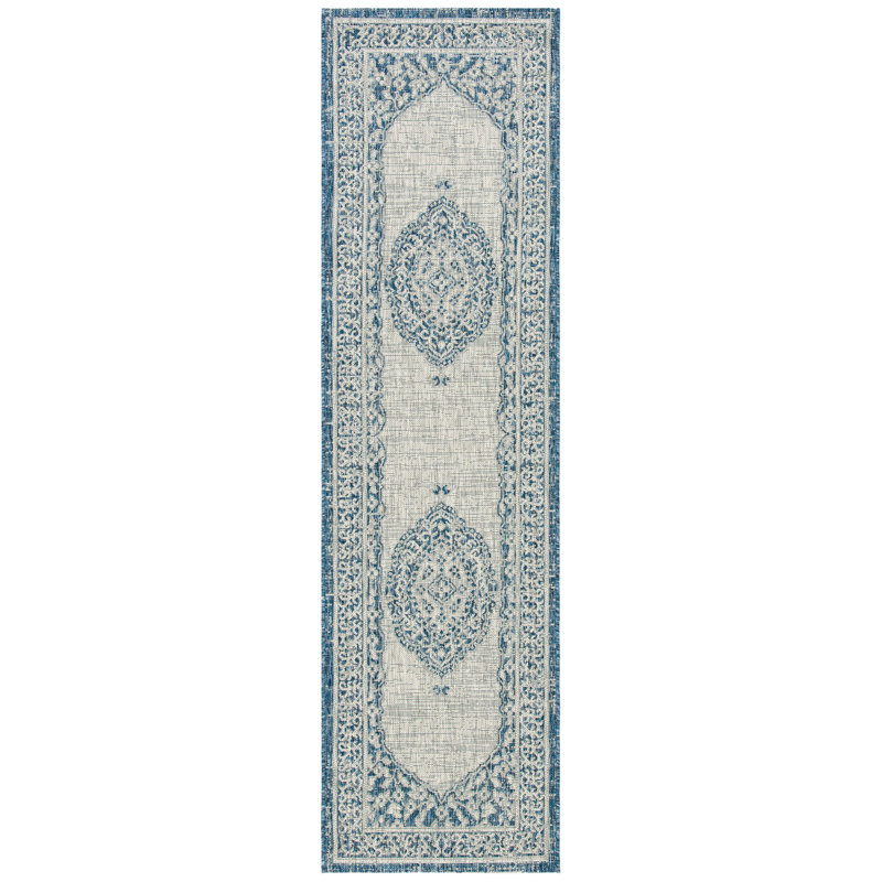 Amedee Performance Oriental Indoor/Outdoor Area Rug, Runner 2'3" x 12'