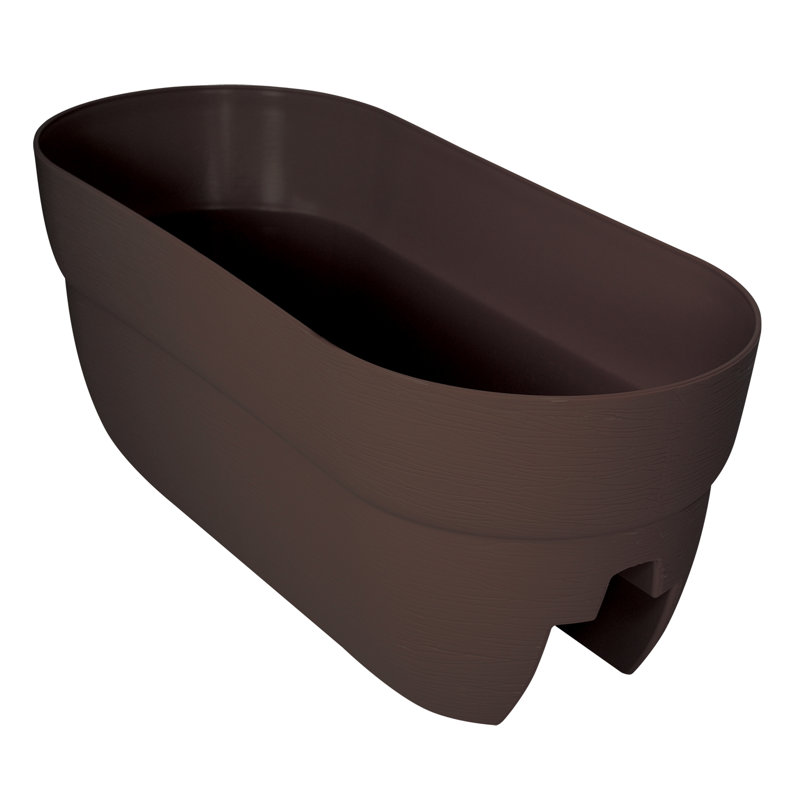 Bess Railing Planter, Brown
