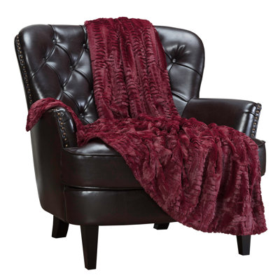 Fuzzy Textured Ruffle Faux Fur Throw