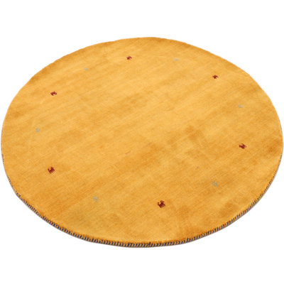 Handwoven Wool Gabbeh Uni Yellow Rug