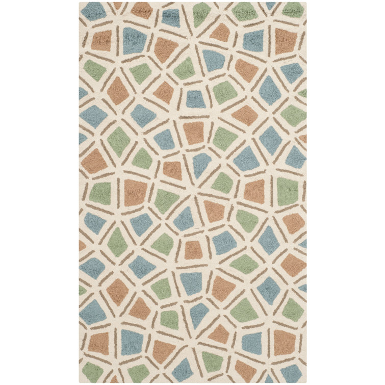 Atilia Hand Hooked Cotton Pile Geometric Rug