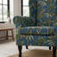 Teal Monkey Wingback Armchair