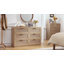 Commode 6 tiroirs en rotin avec poignées en bois massif, 5 po de profondeur et anti-basculement-1384560962