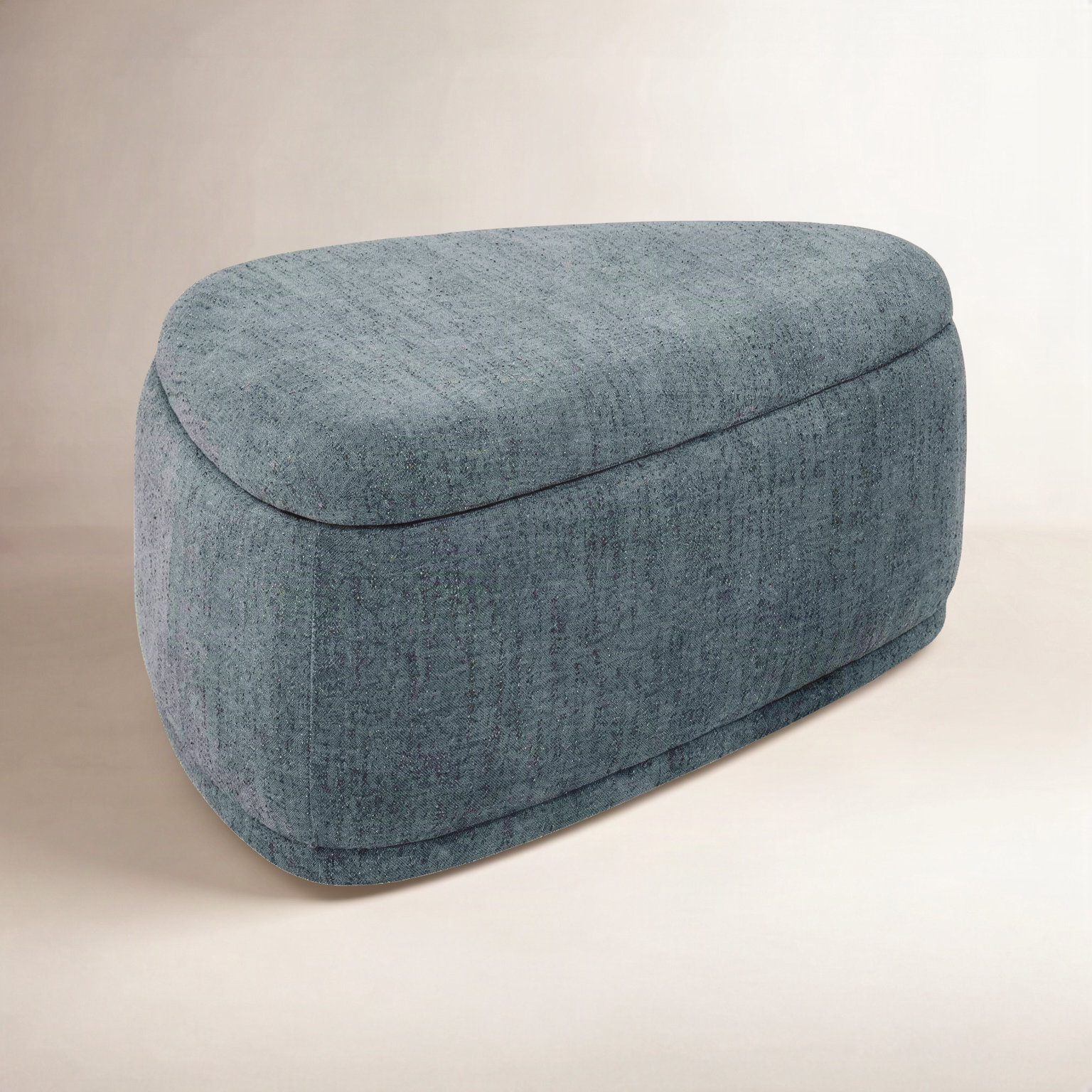 Adna 44" Storage Ottoman, Mellow Steel Blue Chenille