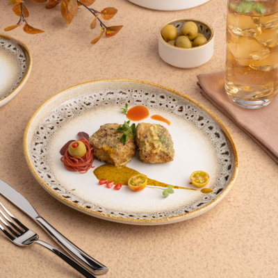 Sharyn Porcelain Oval Plate | Elevated Oval Platter | 9.84 x 8.78 x 1.4 "