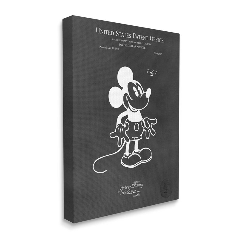 "Bold Mouse", art mural rétro sur toile par Karl Hronek, H 20 po x l 16 po x P 1,5 po