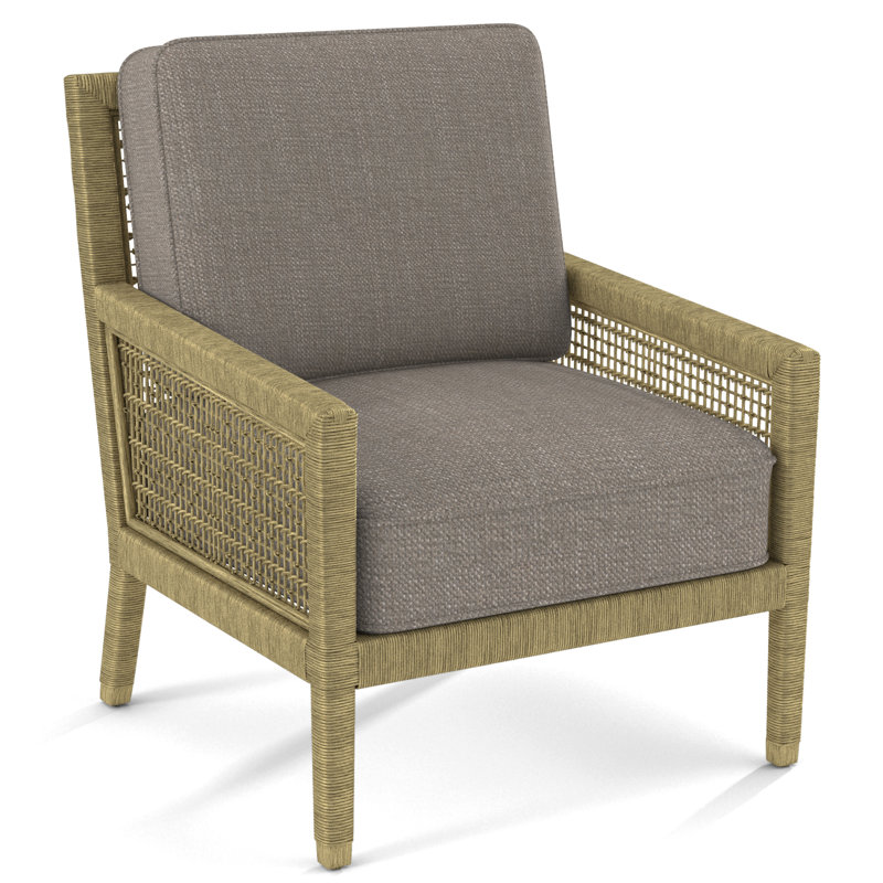 Fauteuil Harper de 28 po de largeur, Performance de Crypton en pierre; 0884-83, Laiton