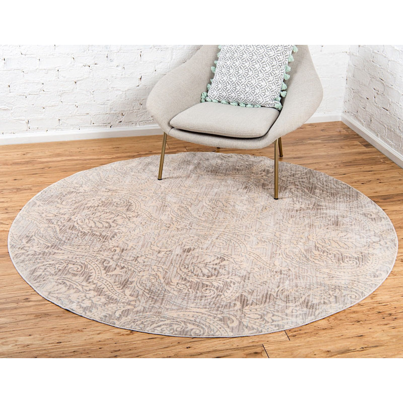 Ikat Indoor Rug, Round 6'