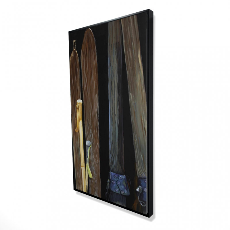 Old skis - 24"x48" Framed canvas