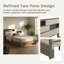Cadre grand lit, lit plateforme en chêne gris avec tête de lit, lit à structure en bois, aucun sommier requis, style rétro-125290564