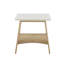 Table d'appoint au charme moderne - Structure et plateau en bois massif, étagère de style contemporain, harmonie douce, équilibre parfait