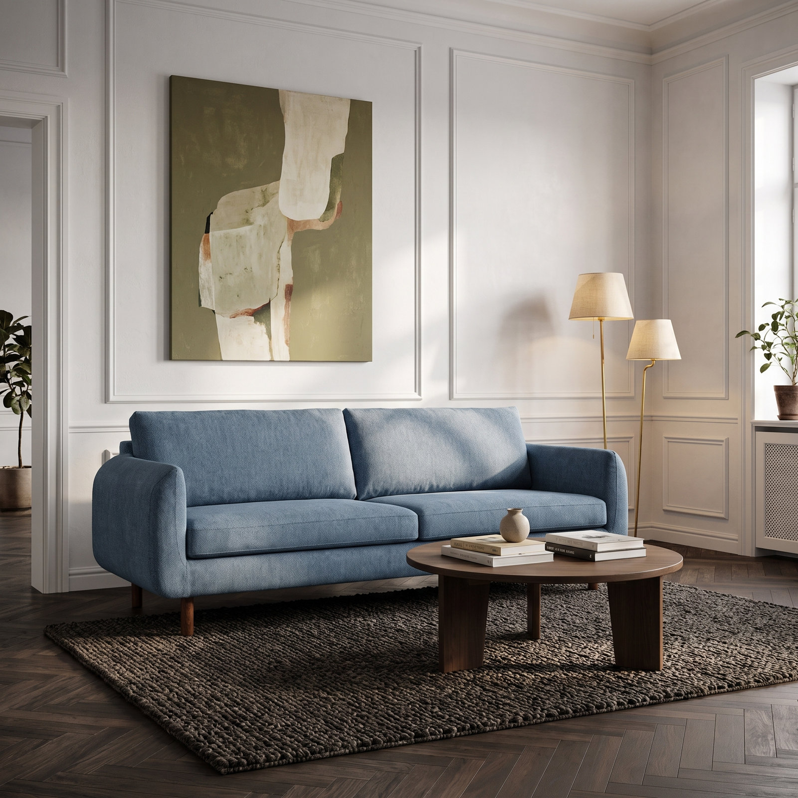 Leno 86" Velvet Sofa, Angel Sky Blue Performance Chenille
