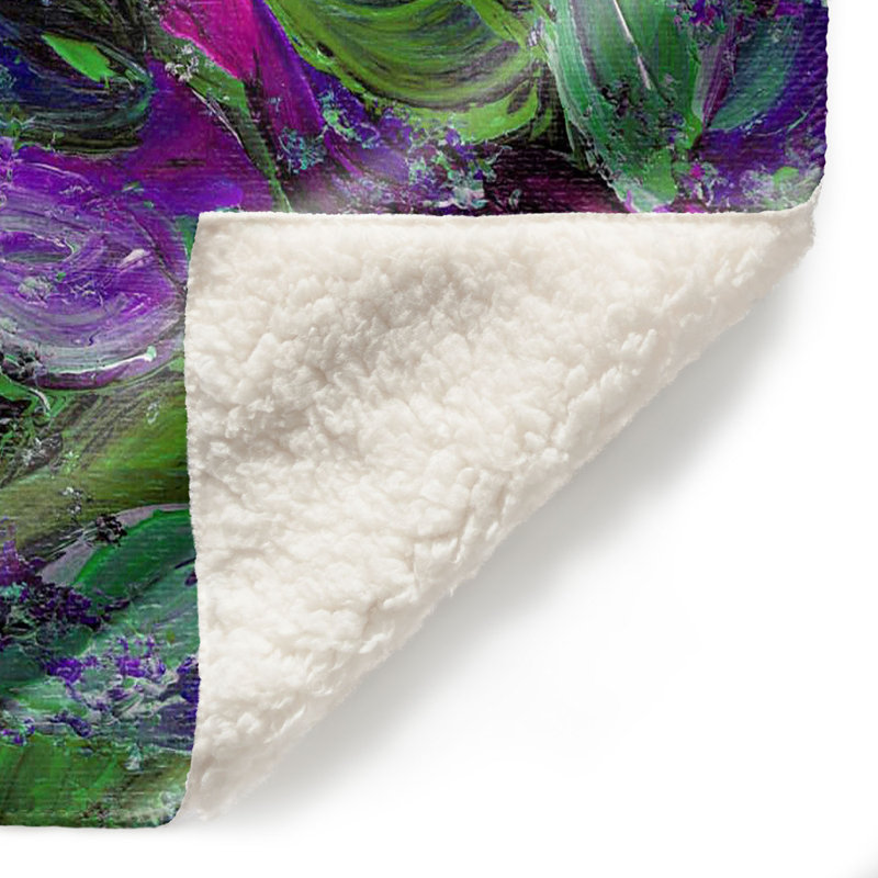 Magnifique couverture sherpa doux i à fleurs, l 51 po x L 60 po