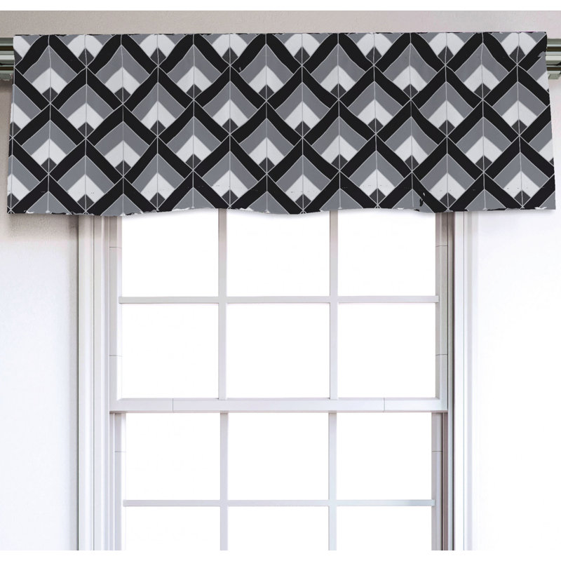 Sateen Chevron Ruffled Window Valance