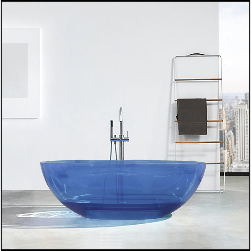 Baignoire de trempage autoportante 64 pouces pour salle de bain