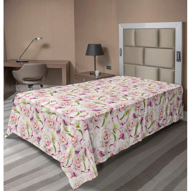 Ambesonne, drap plat floral pivoines, art botanique printanier