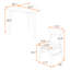 Ensemble de table de salle à manger 3 pièces avec table triangulaire et 2 chaises rembourrées pour le salon-2131007103