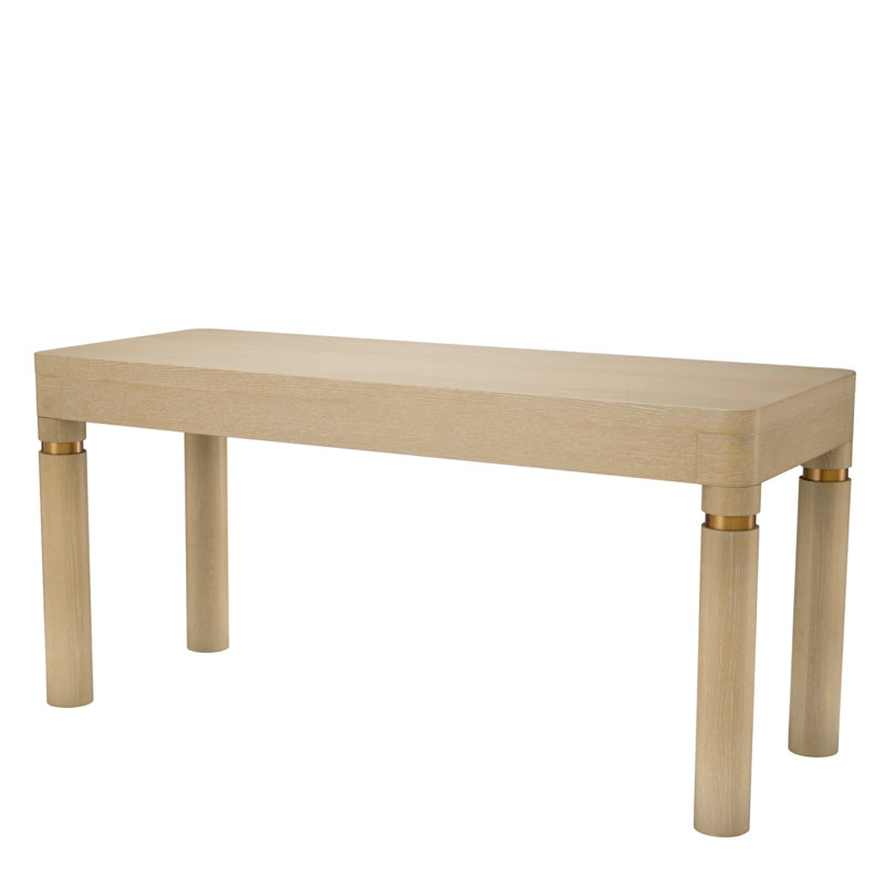 Carmel Solid Wood Writing Desk, Washed Oak