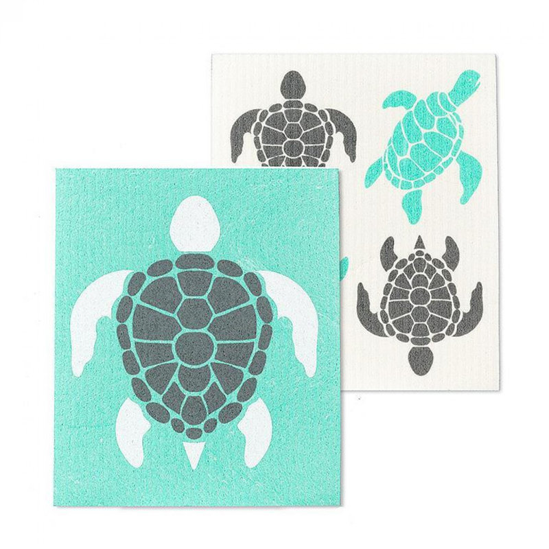 Ensemble de 2 débarbouillettes tortues de mer