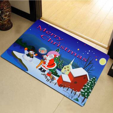 Nourison Christmas Snow Dogs Holiday Indoor Kitchen Entryway Non-skid Mat  Navy 2'x3' : Target