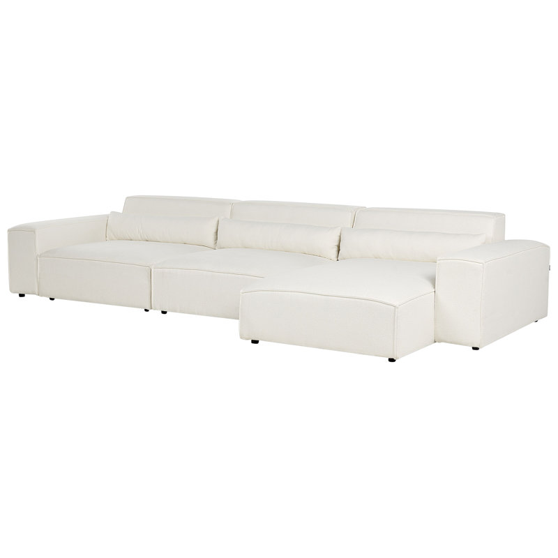 Boleslovas 3 Seater Sofa & Chaise, Left Hand Facing, White