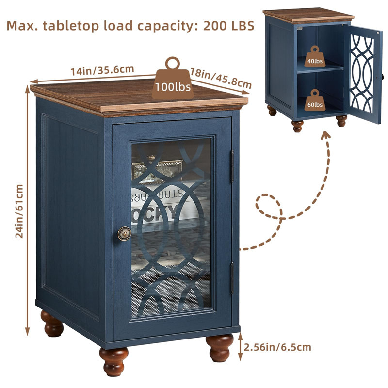 End Table, Blue