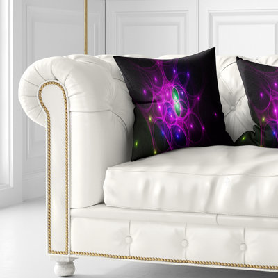 Fractal Space Circles - Coussin imprimé abstrait