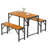 3 Pcs Dining Set For 4 People Outdoor Picnic Table & 2 Benches W/ Metal Frame-823759115-823759114
