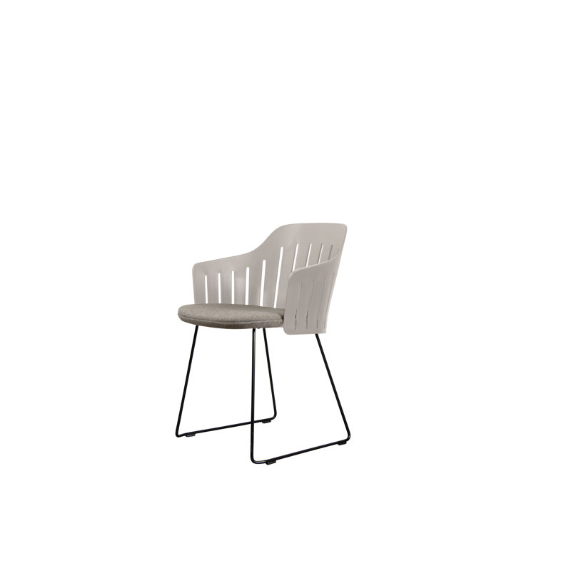 Choice Chair Indoor and Sledge Steel Base with Upholstery Cane-line Zen Seat Cover, Light Brown, Taupe