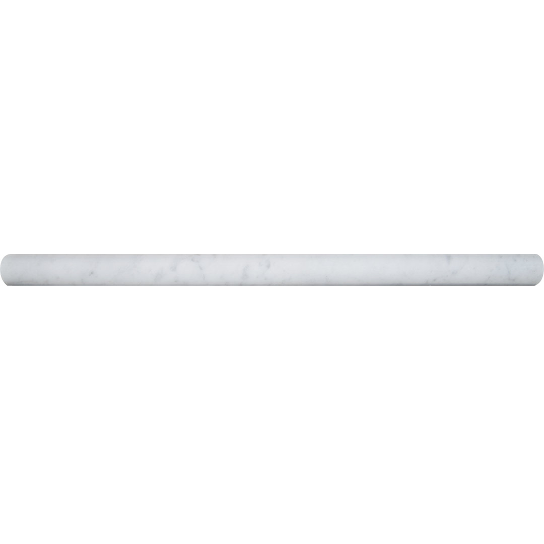 Carrara White 0.75 in. x 12 in. Polished Marble Pencil Molding Tile Trim Ackland