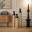 Ensemble de 3 vases de sol en métal émaillé blanc, hauteurs 33,8, 29 et 24,8 pouces, décoration intérieure