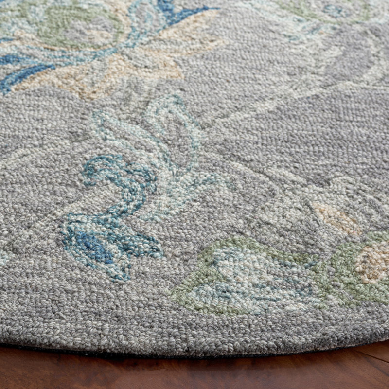 Jardin Hand Tufted Wool;Cotton Floral Indoor Rug, 6'-0" x 6'-0" Round