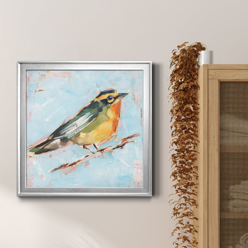Variété d'oiseaux IV - reproduction de cadre photo sur toile, Cadre argenté, H 26,5 po x l 26,5 po x P 1,5 po