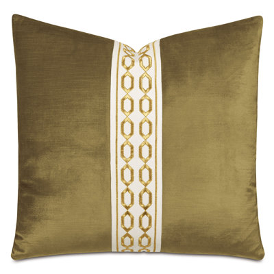 Lucerne Embroidered Cotton Blend Reversible Throw Pillow