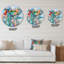 Abstrait fleurs rouges, bleues et roses - horloge murale maison de campagne-59913118